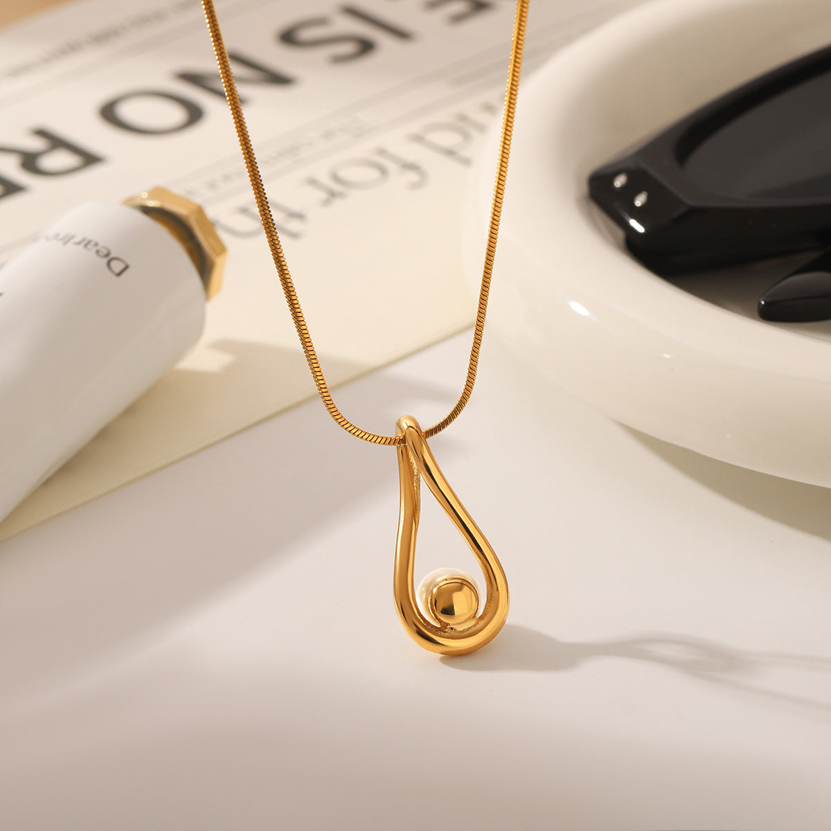 Halskette Golden Drop Pearl