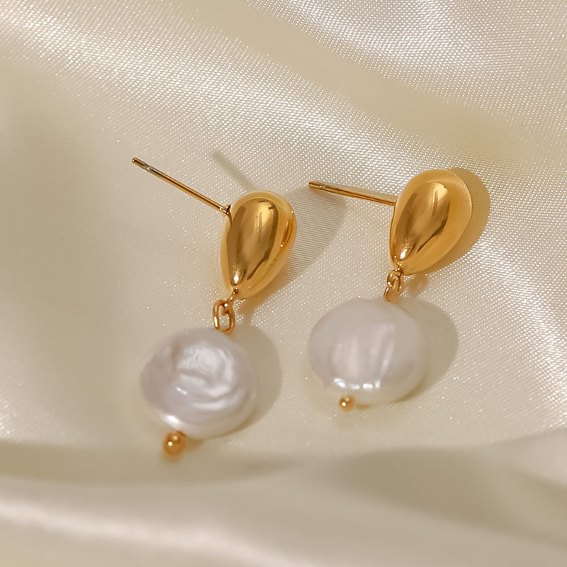 Ohrringe Golden Drop Pearl