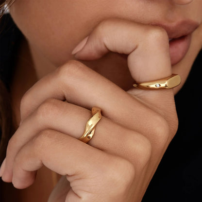 Ring Golden Wave