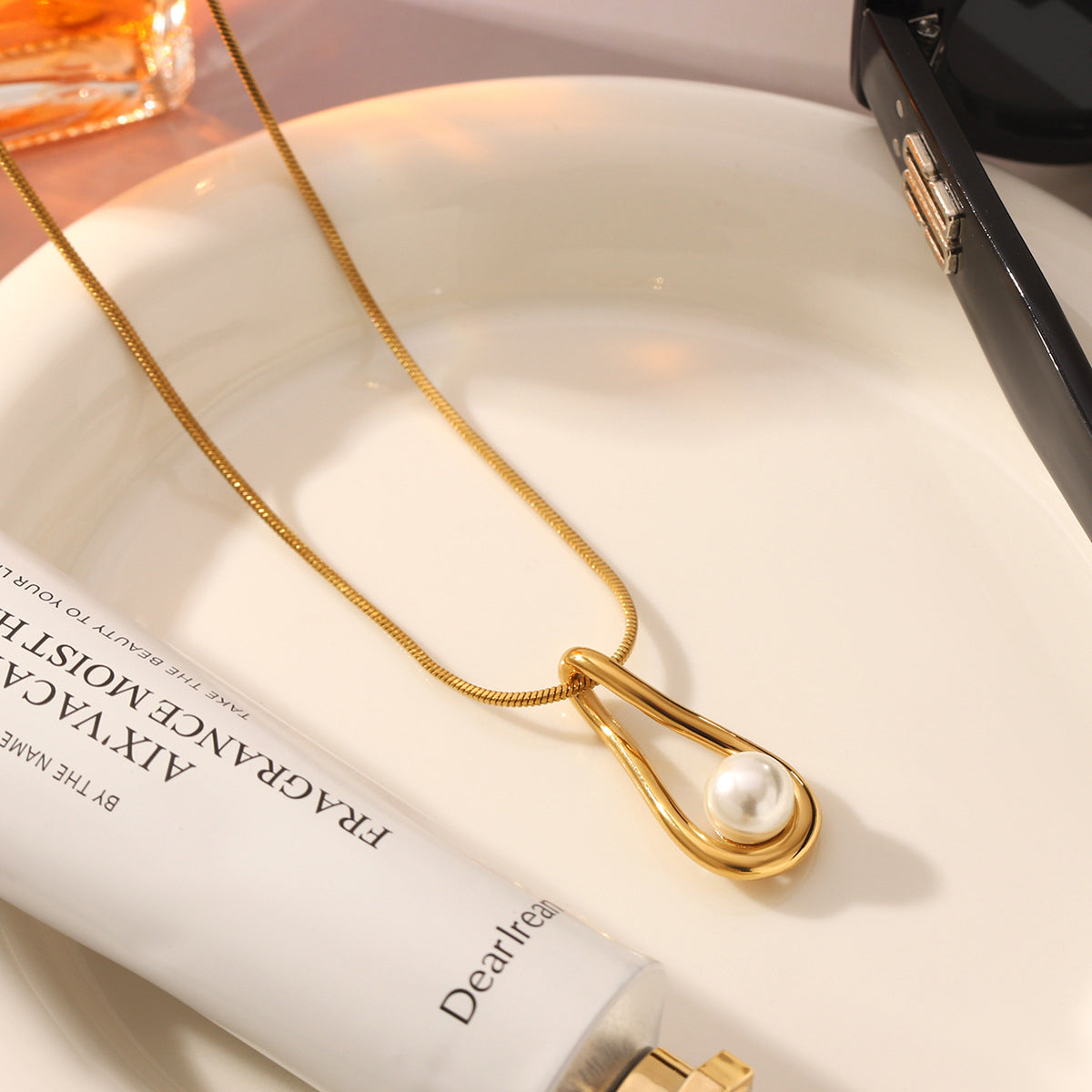 Halskette Golden Drop Pearl
