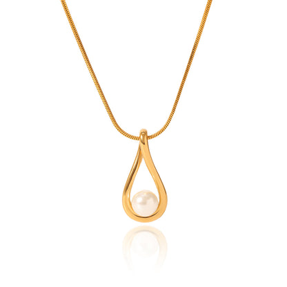 Halskette Golden Drop Pearl